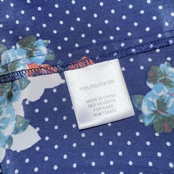 Modcloth Navy Blue "Girl About Easton Tunic in Floral Dots", Size 3X plus size - Picture 5 of 6